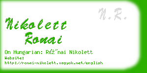 nikolett ronai business card